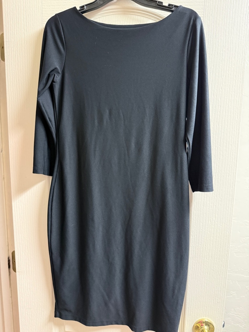 SPANX Black Long-Sleeve Boatneck Sheath Dress